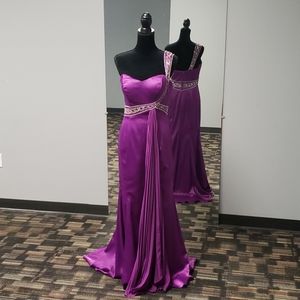 Xcite prom, purple,beaded, size 10, one shoulder